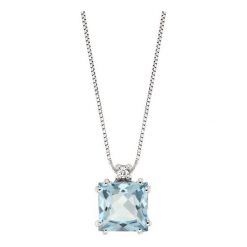 Naszyjniki damskie: Zjawiskowy Naszyjnik – złoto białe 750, Aquamarine…