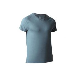 Koszulka krótki rękaw Slim Gym & Pilates 900 męska. Szare koszulki męskie marki DOMYOS, m, bez wzorów, z bawełny, bez kołnierzyka, z krótkim rękawem, krótkie. W wyprzedaży za 29,99 zł.