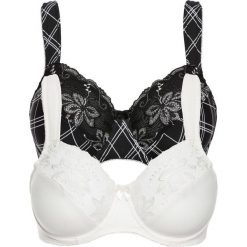 Biustonosz (2 szt.) bonprix czarno-ecru w kratę + szampan. Czarne biustonosze z fiszbinami marki bonprix. Za 75,98 zł.