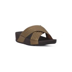 Japonki FitFlop FIT FLOP LULU PADDED SLIDE. Pomarańczowe klapki damskie FitFlop, bez wzorów, bez obcasa. Za 317,46 zł.