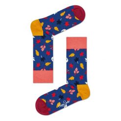 Skarpety Happy Socks Fall Leaves (FAL01-6001). Szare skarpetki damskie marki Happy Socks, z bawełny. Za 29,99 zł.
