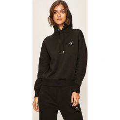 Calvin Klein Jeans - Bluza. Czarne bluzy damskie Calvin Klein Jeans, s, bez wzorów, z bawełny, bez rękawów, z kapturem. W wyprzedaży za 319,90 zł.