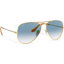 Okulary przeciwsłoneczne RAY-BAN - Aviator Large Metal 0RB3025 001/3F Gold/Light Blue Gradient. Żółte okulary przeciwsłoneczne damskie Ray-Ban. W wyprzedaży za 489,00 zł.