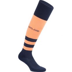 Skarpety do rugby R500 DAMSKIE. Pomarańczowe skarpetki damskie OFFLOAD, bez wzorów, z elastanu. Za 24,99 zł.