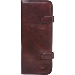 Krawaty męskie: Skórzane etui w kolorze brązowym na krawat – 16,5 x 36 x 1,5 cm