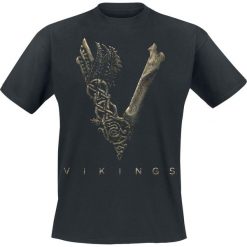 Vikings Logo T-Shirt czarny. Czarne koszulki męskie Vikings, l, z nadrukiem, z okrągłym kołnierzem. Za 74,90 zł.