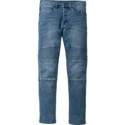 Dżinsy ze stretchem Slim Fit Straight bonprix niebieski "stone". Niebieskie jeansy męskie bonprix, m, bez wzorów. Za 99,99 zł.
