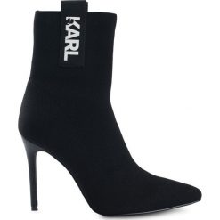 Botki Karl Lagerfeld. Czarne botki damskie KARL LAGERFELD, bez obcasa, bez zapięcia. Za 949,00 zł.