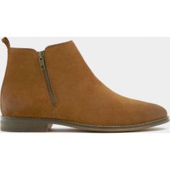 Buty zimowe męskie: Zamszowe botki z suwakiem