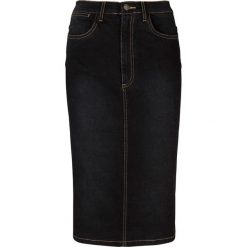 Spódnica dżinsowa ze stretchem bonprix czarny. Czarne spódniczki damskie bonprix. Za 74,99 zł.