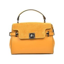 Carla Ferreri Skórzana torebka AW18C F311 1 Senape. Torebki klasyczne damskie Carla Ferreri, bez wzorów, ze skóry, bez dodatków. W wyprzedaży za 361,00 zł.