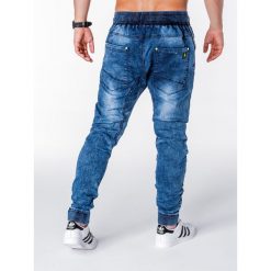 SPODNIE MĘSKIE JEANSOWE JOGGERY P652 - NIEBIESKIE. Niebieskie joggery męskie marki Ombre Clothing, m, z bawełny. Za 79,00 zł.