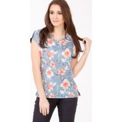 T-shirty damskie: T-shirt z kwiatowym panelem