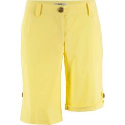 Bermudy ze stretchem bonprix jasna limonka. Żółte szorty damskie bonprix. Za 27,99 zł.