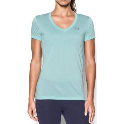 Topy sportowe damskie: Under Armour Koszulka damska Tech SSV – Twist niebieska r. S (1258568-943)