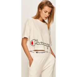 Champion - T-shirt. Białe bluzki damskie Champion, s, z nadrukiem, z bawełny, casualowe, z okrągłym kołnierzem. W wyprzedaży za 139,90 zł.