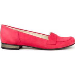 Balerinki lordsy - skóra naturalna - model 025 - kolor czerwony. Czerwone baleriny damskie Zapato, z jeansu, z okrągłym noskiem, na niskim obcasie, na obcasie. W wyprzedaży za 173,40 zł.