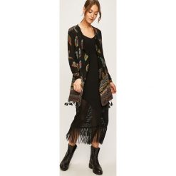 Desigual - Kardigan. Czarne swetry damskie Desigual, s, bez wzorów, z poliesteru, bez rękawów, bez kaptura. Za 449,90 zł.