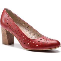 Półbuty JANA - 8-22491-22 Chili 533. Czerwone półbuty damskie marki Jana, bez wzorów, ze skóry ekologicznej, eleganckie, bez obcasa, na obcasie, bez zapięcia. Za 199,90 zł.