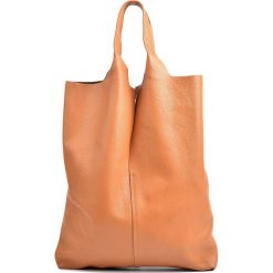 Torebki klasyczne damskie: Skórzana torebka w kolorze jasnobrązowym – 42 x 38 x 1 cm