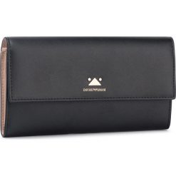 Duży Portfel Damski EMPORIO ARMANI - Y3H170 YSF3B 80001 Black. Czarne portfele damskie Emporio Armani, bez wzorów, ze skóry. Za 629,00 zł.