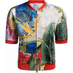 Bluza SPORTALM BOTAN Multikolor|Print. Szare bluzy damskie marki Sportalm, bez wzorów, z tkaniny, z krótkim rękawem, krótkie, bez kaptura. W wyprzedaży za 385,00 zł.