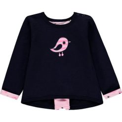 Bluza w kolorze granatowo-jasnoróżowym. Różowe bluzy niemowlęce Kanz, z aplikacjami, z bawełny, bez rękawów, bez kaptura. W wyprzedaży za 29,95 zł.