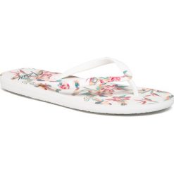Japonki ROXY - ARJL100870 Wri. Białe klapki damskie Roxy, bez wzorów, z tworzywa sztucznego, bez obcasa. Za 119,00 zł.