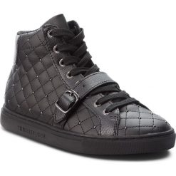 Sneakersy TRUSSARDI JEANS - 79A00241 K299. Czarne półbuty damskie Trussardi Jeans, z jeansu. W wyprzedaży za 349,00 zł.