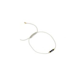 Bransoletka Spinel Sznurek złoto. Czarne bransoletki damskie Brazi druse jewelry, z nylonu, z spinelem, złote. Za 70,00 zł.