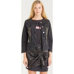KATANA JEANSOWA PINKO. Czarne kurtki damskie Pinko, z elastanu. Za 929,40 zł.