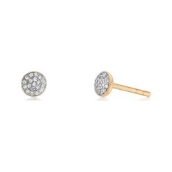 Kolczyki damskie: Wspaniałe Kolczyki Złote – złoto żółte 585, Diament 0,07ct