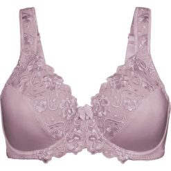 Biustonosz "minimizer" bonprix różowobrązowy. Różowe biustonosze bonprix, z haftami. Za 24,99 zł.
