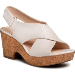 Sandały CLARKS - Maritsa Lara 261479364 White Snake. Białe klapki damskie Clarks, bez wzorów, ze skóry ekologicznej, bez obcasa, na obcasie. Za 429,00 zł.