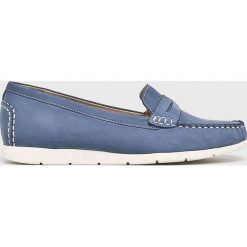 Caprice - Mokasyny. Niebieskie mokasyny damskie marki Caprice, z materiału. Za 239,90 zł.
