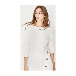 Sweter damski. Szare swetry klasyczne damskie Promod, uniwersalny, z dzianiny, z dekoltem w łódkę. Za 89,90 zł.