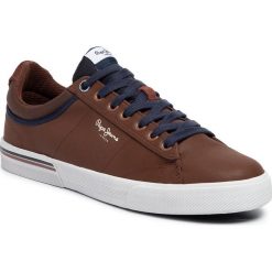 Tenisówki PEPE JEANS - North 19 PMS30560 Brown 878. Pomarańczowe półbuty męskie Pepe Jeans, bez wzorów, z jeansu, eleganckie, bez zapięcia. Za 279,00 zł.