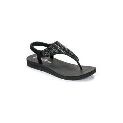 Japonki Skechers MEDITATION. Czarne klapki damskie Skechers, bez wzorów, bez obcasa. Za 149,00 zł.