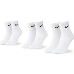 Zestaw 3 par wysokich skarpet unisex NIKE - SX7667 100 Biały. Białe skarpetki damskie Nike, bez wzorów, z elastanu. Za 69,00 zł.