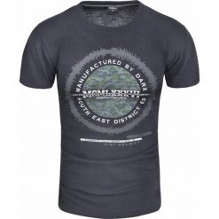 Koszulka męska t-shirt z nadrukiem czarny Recea. Czarne koszulki męskie Recea, m, z nadrukiem, z bawełny, bez kołnierzyka. Za 20,99 zł.