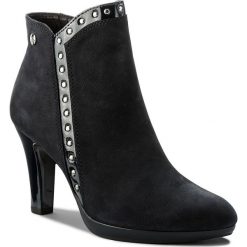 Botki CAPRICE - 9-25311-29 Ocean Nu. Comb 858. Niebieskie botki damskie na obcasie marki Caprice, z lakierowanej skóry. W wyprzedaży za 229,00 zł.