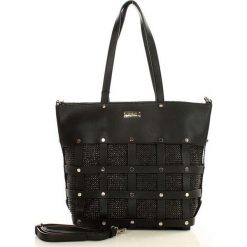 Eva Minge Femestage Ekstarwagnacka torebka shopper bag czarny. Czarne listonoszki damskie Eva Minge, na co dzień, w paski, ze skóry, bez dodatków. Za 199,00 zł.