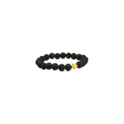 Bransoletka Męska Lawa. Czarne bransoletki męskie Brazi druse jewelry, z hematytem, złote. Za 70,00 zł.