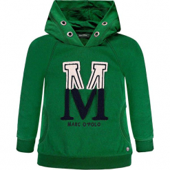 Bluza w kolorze zielonym. Zielone bluzy chłopięce rozpinane Marc O'Polo Junior, z aplikacjami, z bawełny. W wyprzedaży za 105,95 zł.