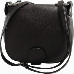 Torebki klasyczne damskie: Skórzana torebka w kolorze ciemnobrązowym – 17 x 19 x 6 cm