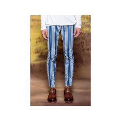 Spodnie slim fit niebieskie pasy. Niebieskie bez kategorii MALE-ME, z jeansu. Za 299,00 zł.