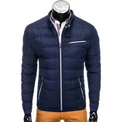 KURTKA MĘSKA PRZEJŚCIOWA PIKOWANA C209 - GRANATOWA. Białe kurtki męskie pikowane Ombre Clothing, m, z nylonu. Za 79,00 zł.