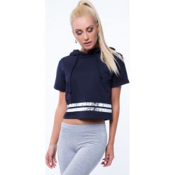 T-shirty damskie: T-shirt z aplikacją na plecach granatowy 7299