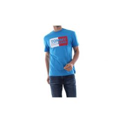 T-shirty z krótkim rękawem Tommy Jeans DM0DM05549 ESSENTIAL SPLIT. Niebieskie t-shirty męskie Tommy Jeans, s, bez wzorów, z jeansu, bez kołnierzyka, krótkie. Za 115,05 zł.