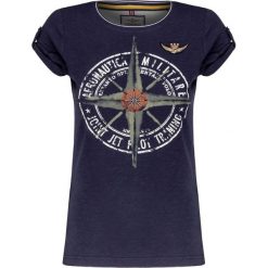 T-shirt AERONAUTICA MILITARE. Różowe bluzki damskie Aeronautica Militare, z nadrukiem, z bawełny, z okrągłym kołnierzem. W wyprzedaży za 320,00 zł.